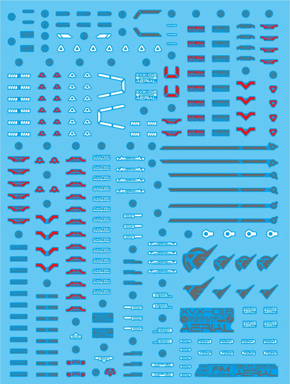 Delpi Water Decal (ดิแคลน้ำ) FM Aerial Gundam Delpi Decal