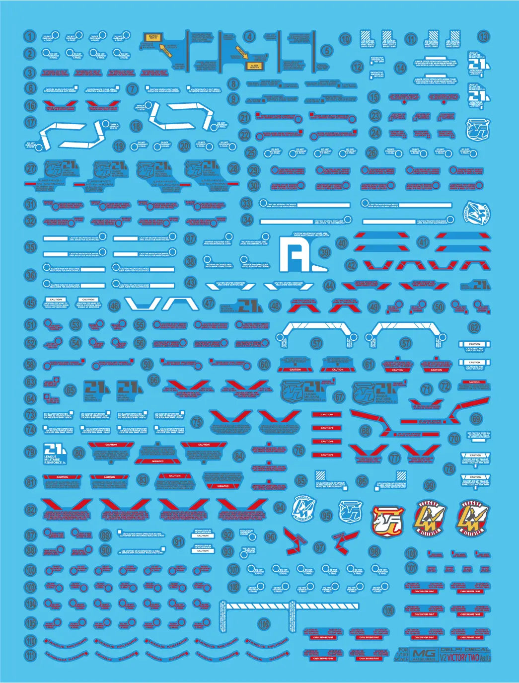 Delpi Water Decal (ดิแคลน้ำ) MG Victory Two Ver.Ka Gundam Delpi Decal