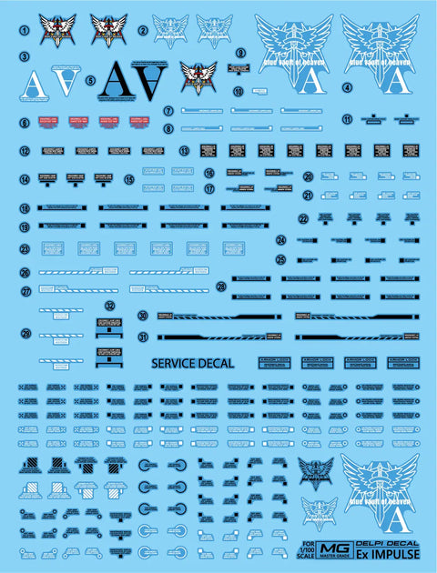Delpi Water Decal (ดิแคลน้ำ) MG Ex Impulse Gundam Delpi Decal