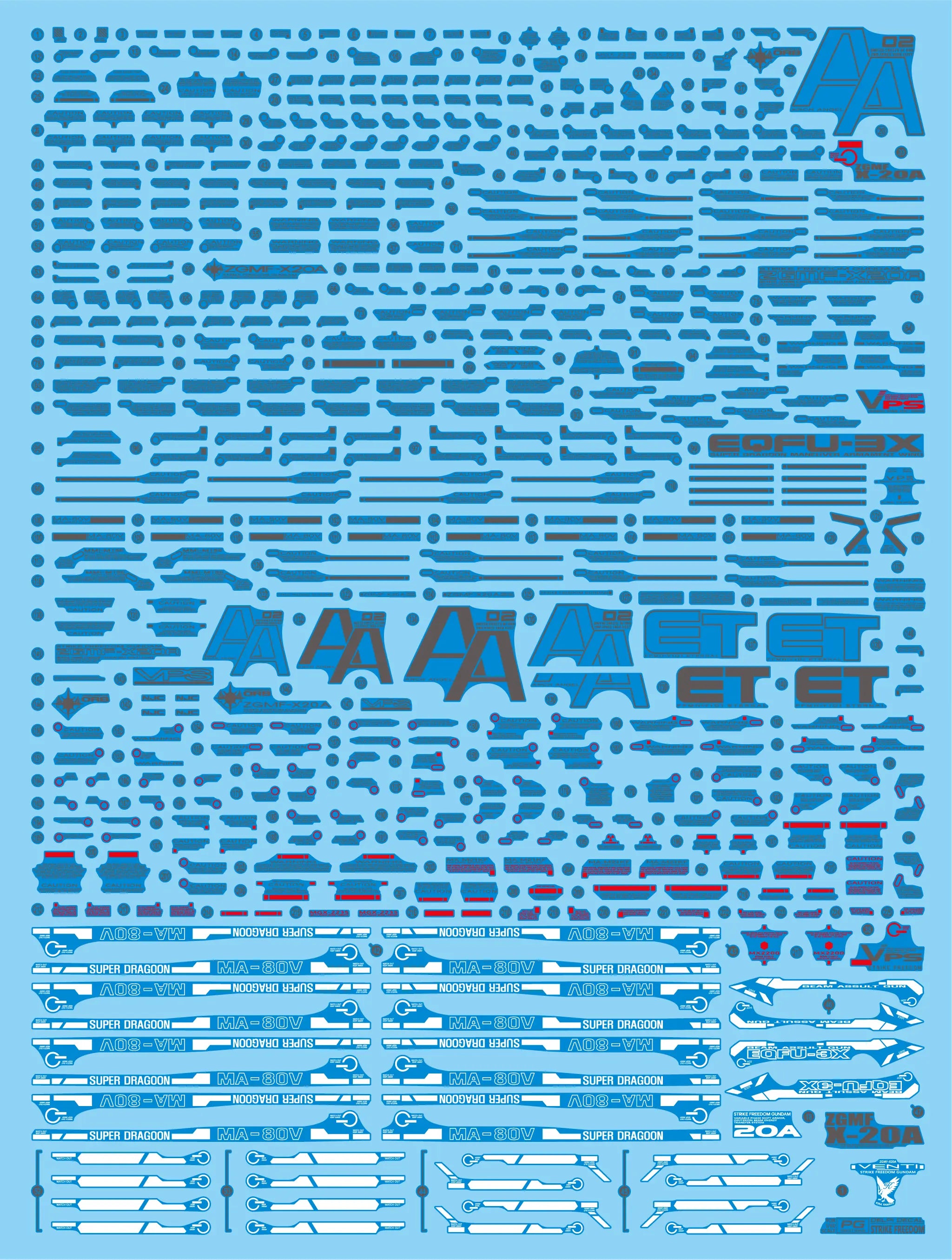 Delpi Water Decal (ดิแคลน้ำ) PG Strike Freedom Gundam Delpi Decal
