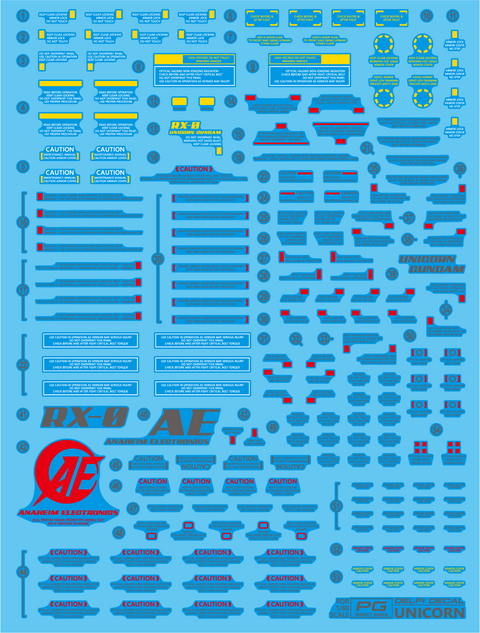 Delpi Water Decal (ดิแคลน้ำ) PG Unicorn Gundam Delpi Decal