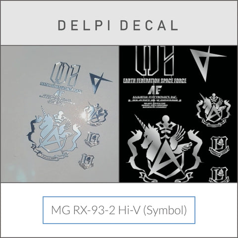 Delpi Metal Sticker (สติกเกอร์โลหะ) MG RX-93-2 Hi-V (Symbol) (Silver) Delpi Decal