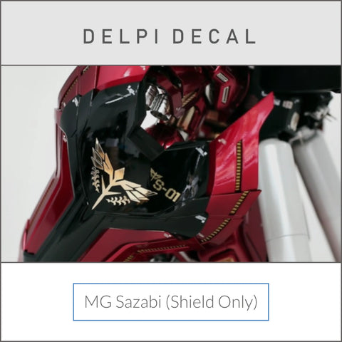 Delpi Metal Sticker (สติกเกอร์โลหะ) MG Sazabi Ver.Ka (Shield Only) (Gold) Delpi Decal