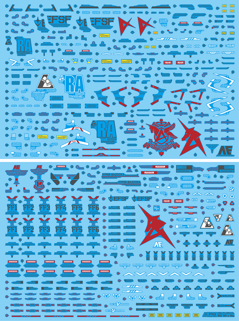 Delpi Decal (ดีคอลน้ำ) PG UNLEASHED RX-93 V VER. DELPI Delpi Decal