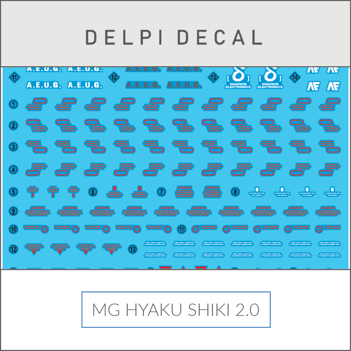 Delpi Decal (ดีคอลน้ำ) MG HYAKU SHIKI 2.0 Delpi Decal