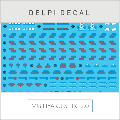 Delpi Decal (ดีคอลน้ำ) MG HYAKU SHIKI 2.0 Delpi Decal
