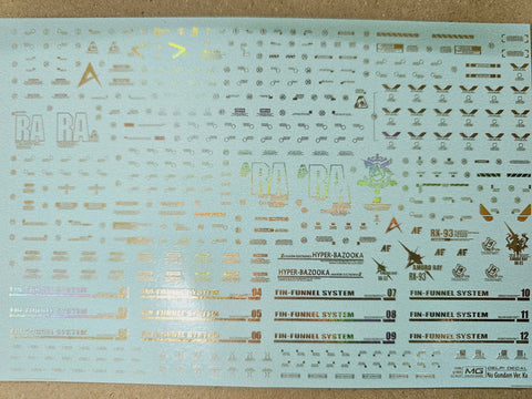 Delpi Decal (ดีคอลน้ำ) MG RX-93 V Ver.Ka Delpi Decal