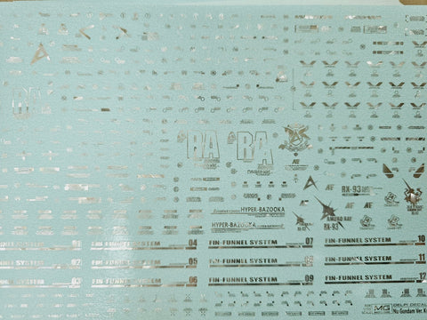 Delpi Decal (ดีคอลน้ำ) MG RX-93 V Ver.Ka Delpi Decal