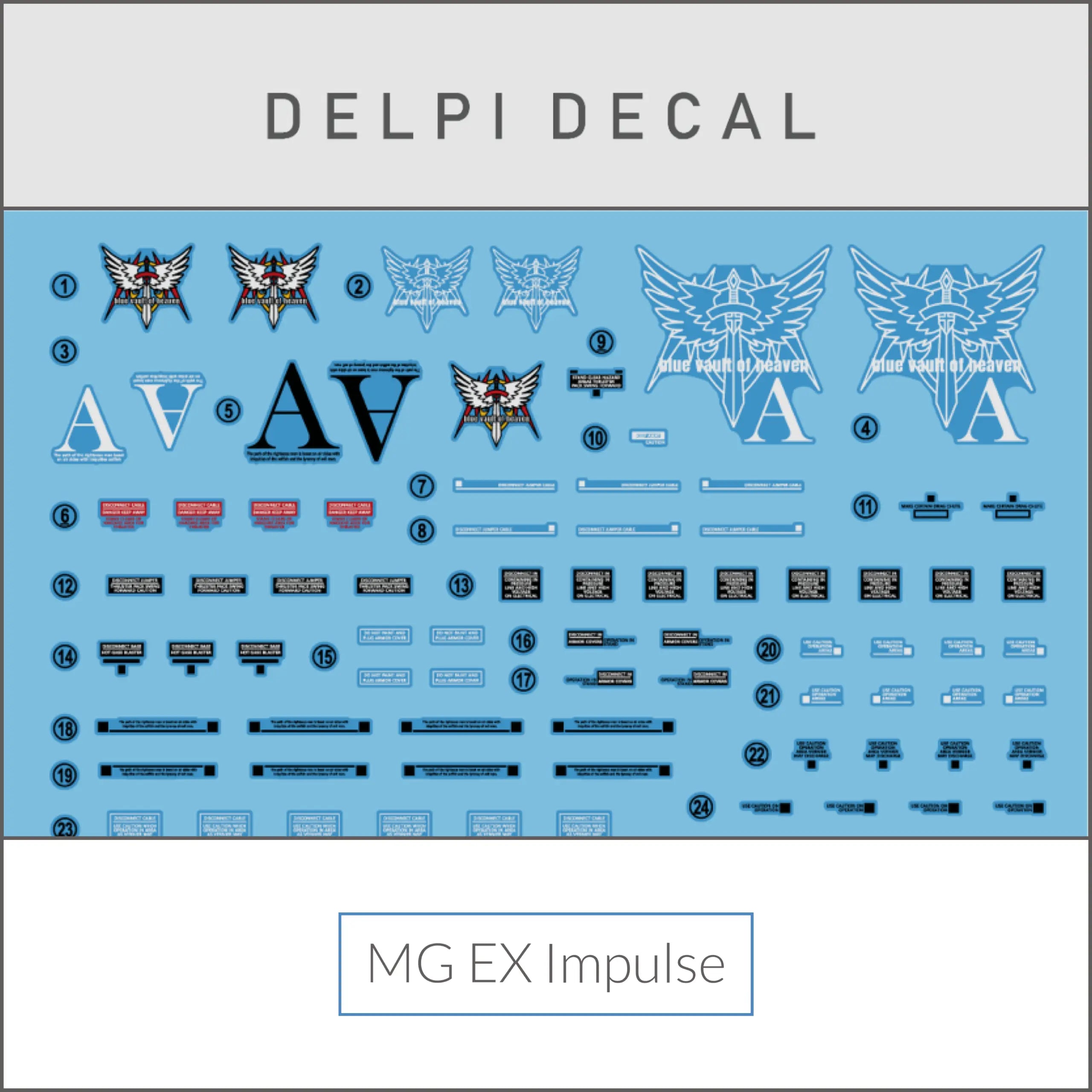 Delpi Water Decal (ดิแคลน้ำ) MG Ex Impulse Gundam Delpi Decal