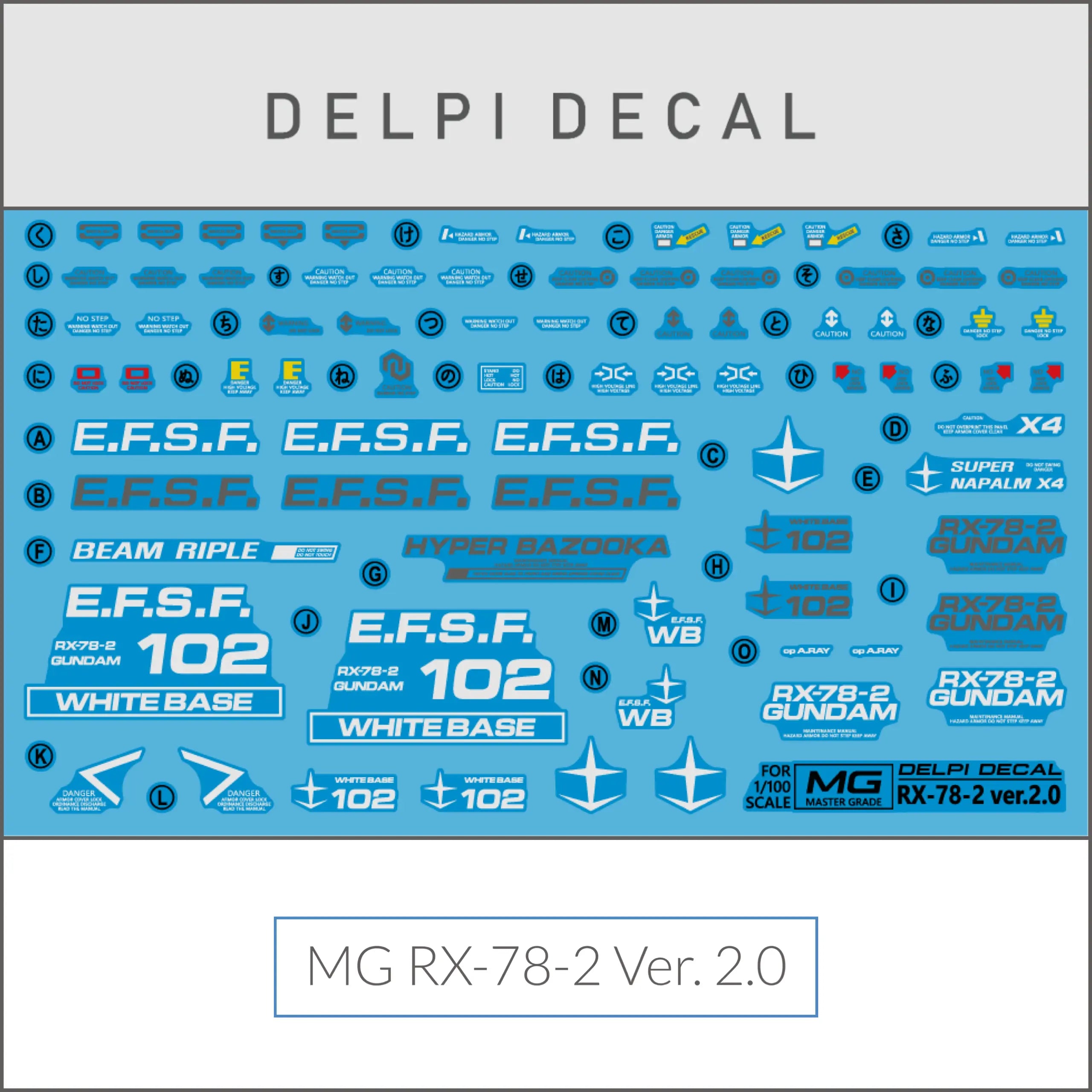 Delpi Water Decal (ดิแคลน้ำ) MG RX-78-2 Ver 2.0 Gundam Delpi Decal