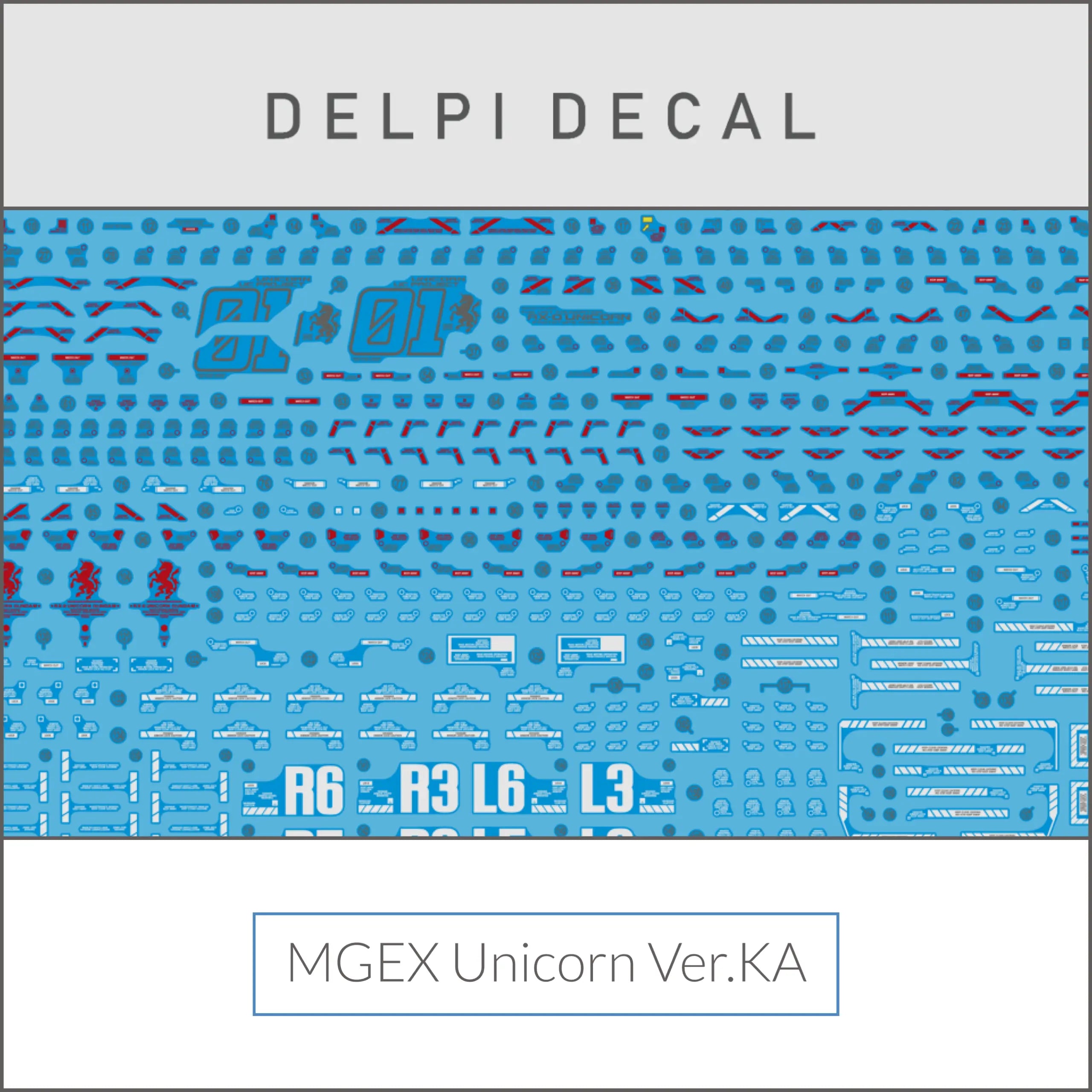 Delpi Water Decal (ดิแคลน้ำ) MGEX Unicorn Ver.Ka Gundam Delpi Decal