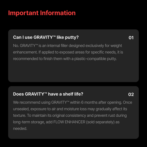 GRAVITY By GUNPRIMER Weight Filler ฟิลเลอร์เพิ่มน้ำหนัก โมเดลพลาสติก / กันพลา Gunprimer