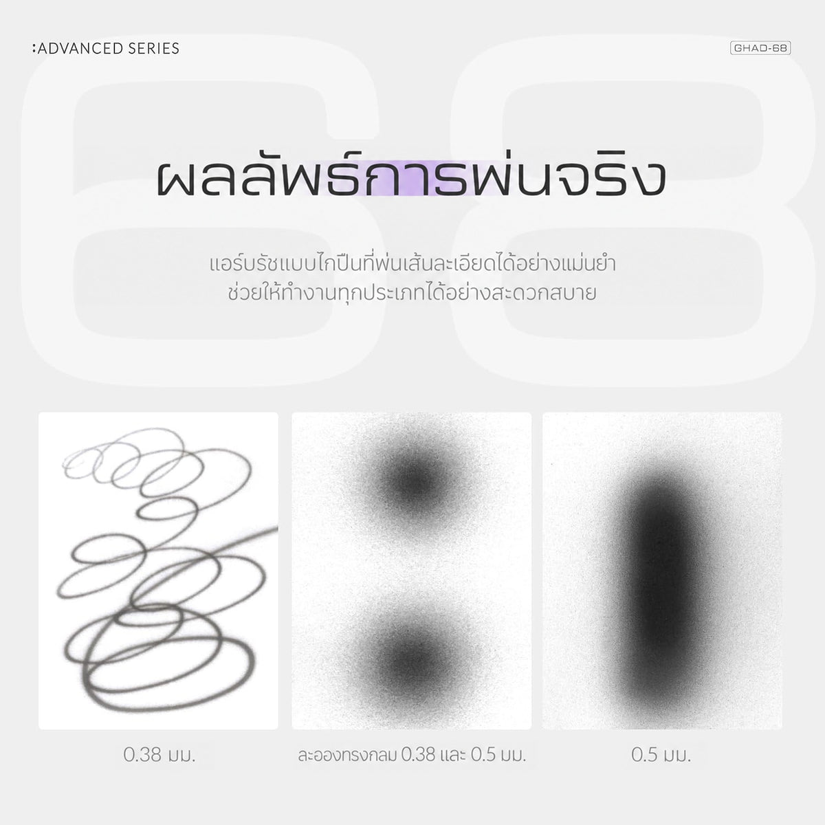 GAAHLERI แอร์บรัช Advanced Series รุ่น GHAD-68 0.38 & 0.5mm GAAHLERI