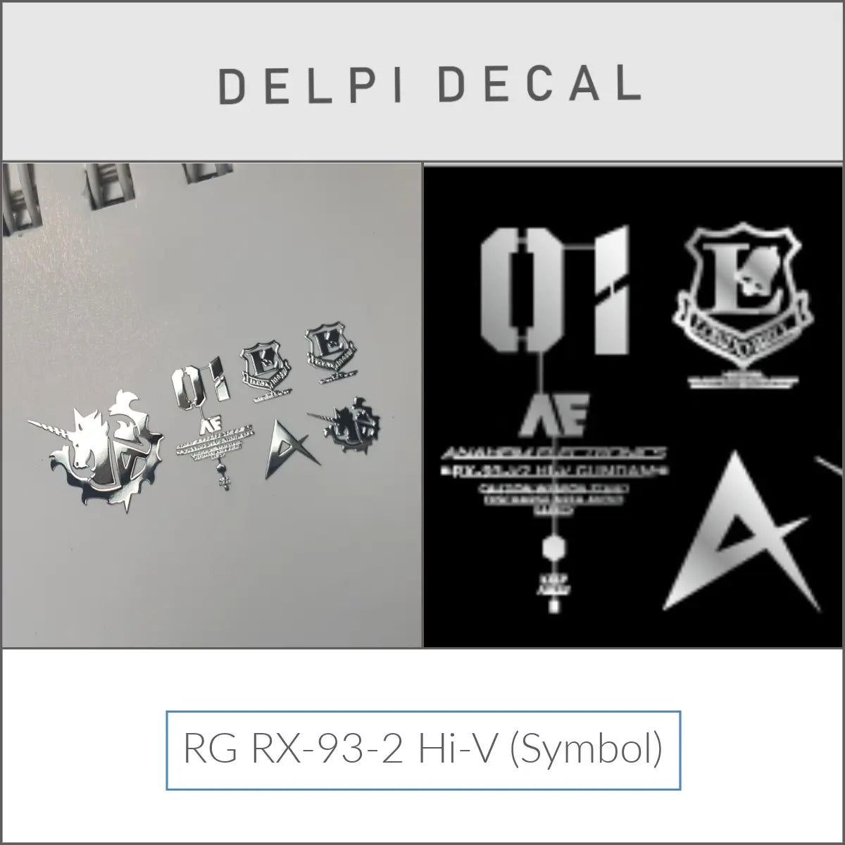 Delpi Decal (สติกเกอร์โลหะ) RG RX-93-2 Hi-V (Symbol) (Silver) Delpi Decal