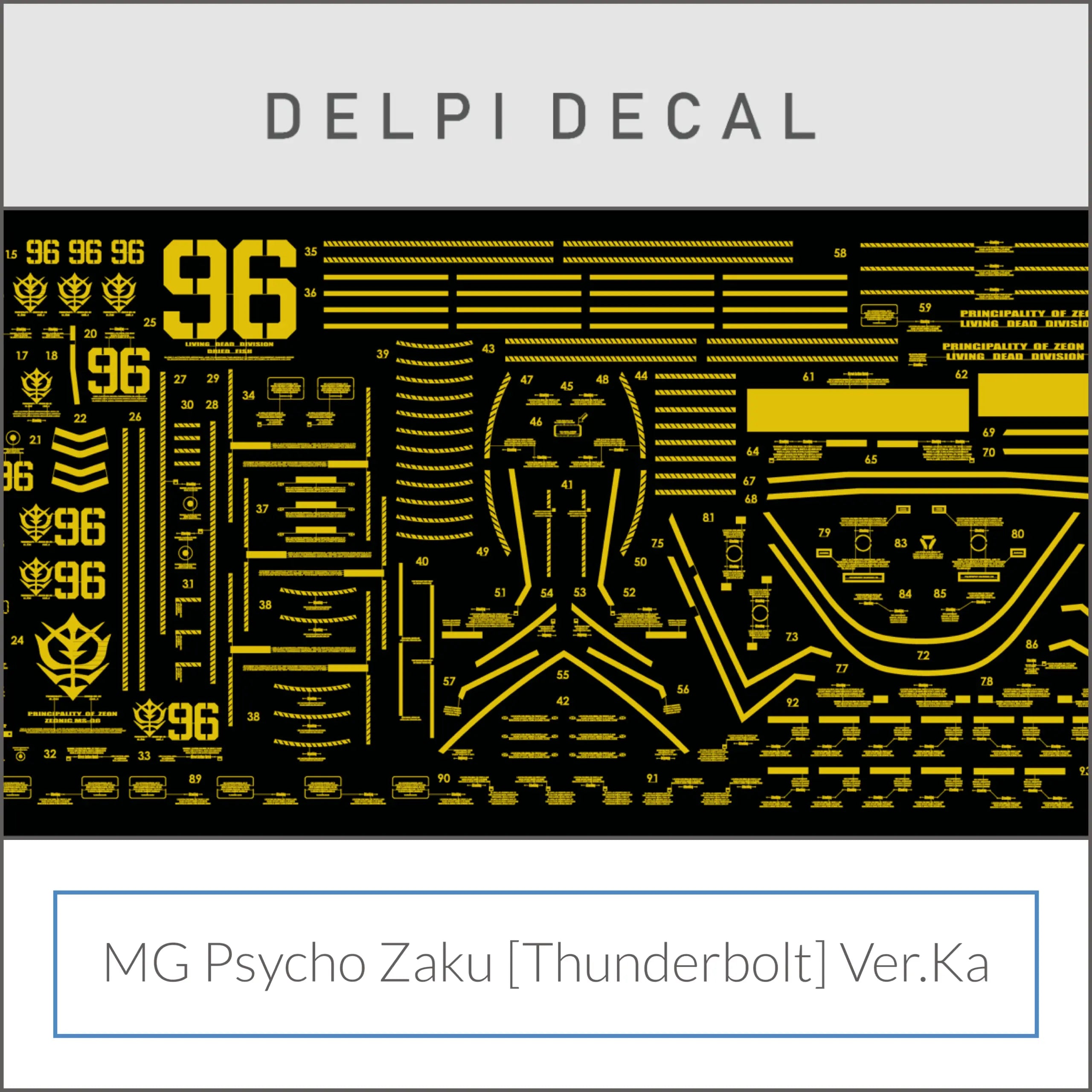 Delpi Metal Sticker (สติกเกอร์โลหะ) MG Psycho Zaku [Thunderbolt] Ver.Ka (Gold) Delpi Decal