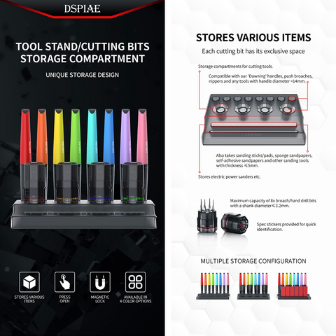 Tool Stand/Cutting Bits Storage Compartment By DSPIAE แท่นวางมีดและกระดาษทราย