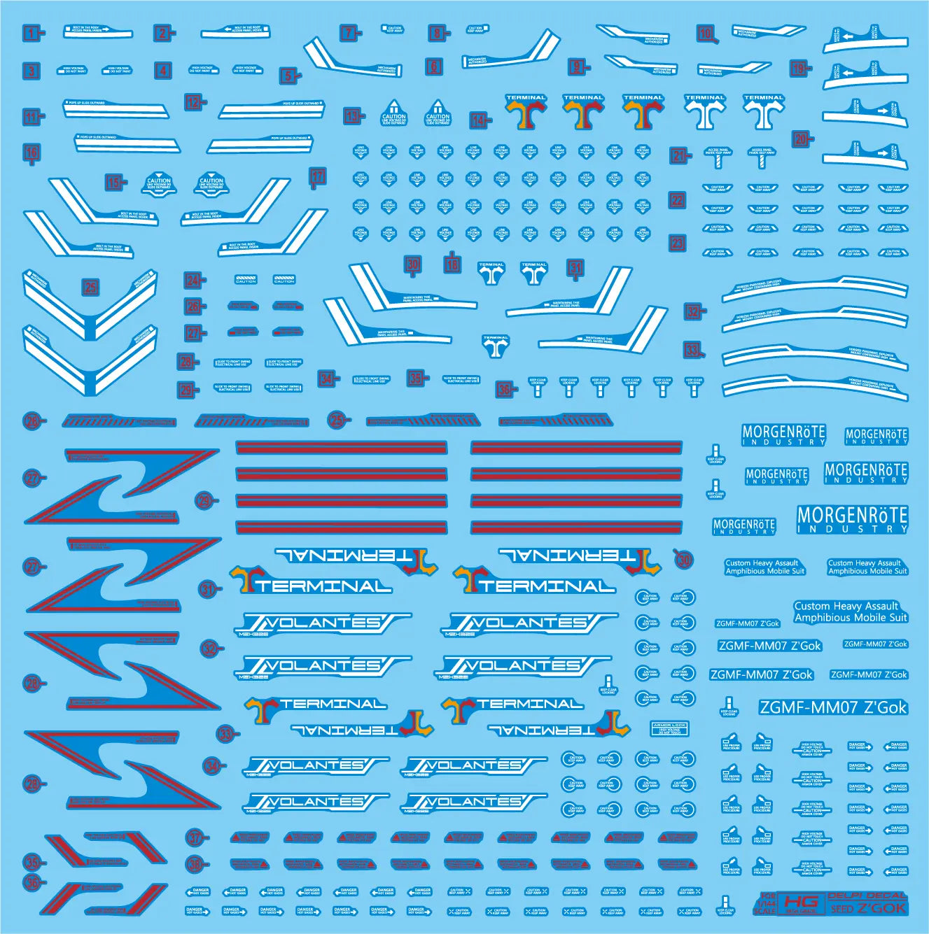 Delpi Decal (ดีคอลน้ำ) HG Seed Z’Gok Delpi Decal