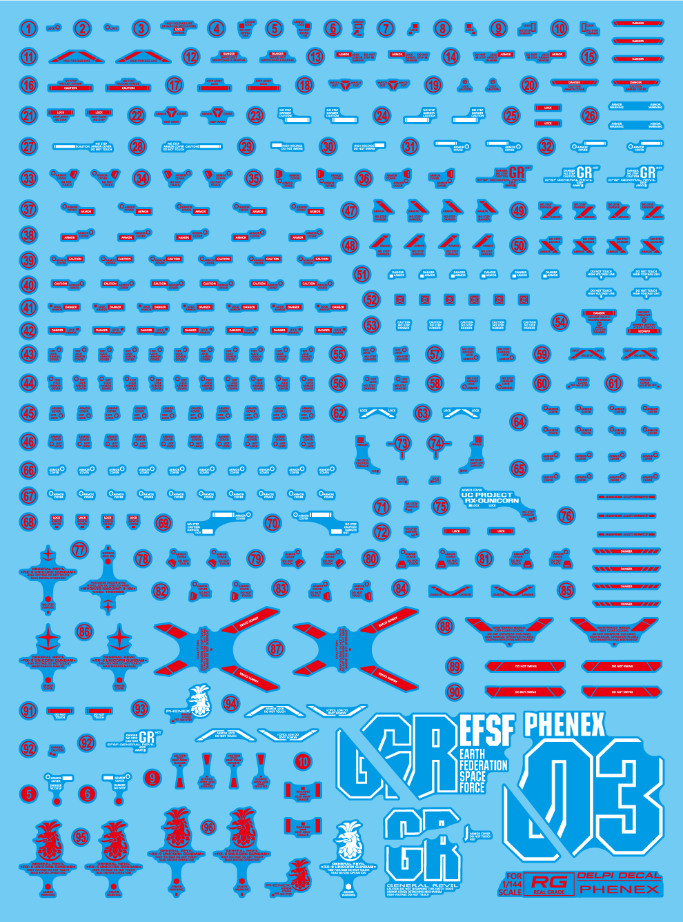 Delpi Decal (ดีคอลน้ำ) RG/HG Phenex Delpi Decal