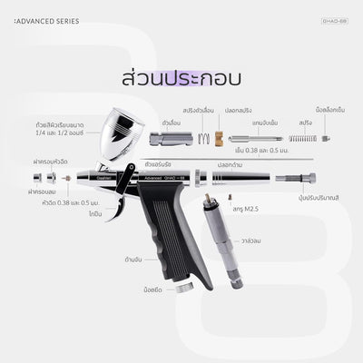 GAAHLERI แอร์บรัช Advanced Series รุ่น GHAD-68 0.38 & 0.5mm GAAHLERI