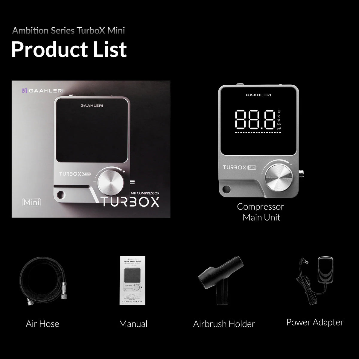 GAAHLERI ปั๊มลมแอร์บรัช Ambition Series รุ่น TurboX Mini GAAHLERI