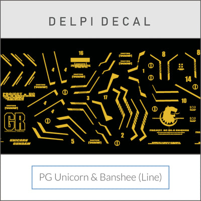 Delpi Metal Sticker (สติกเกอร์โลหะ) PG Unicorn & Banshee (LINE) Gundam Delpi Decal