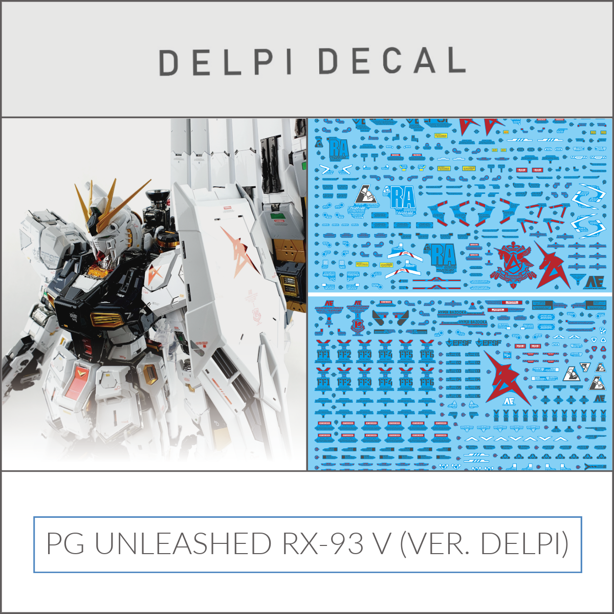 Delpi Decal (ดีคอลน้ำ) PG UNLEASHED RX-93 V VER. DELPI Delpi Decal
