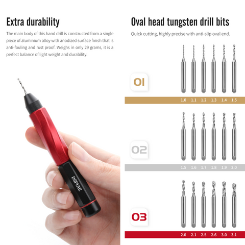 (New) DSPIAE สว่านมืออลูมิเนียม "Mobius" Hand Drill Dspiae