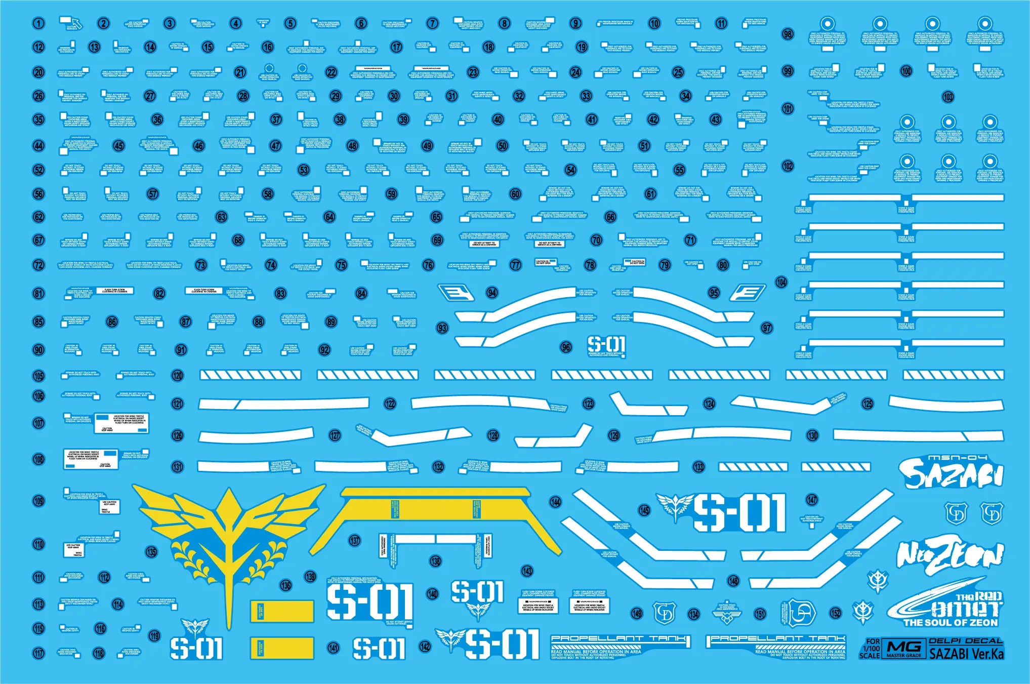 Delpi Water Decal (ดิแคลน้ำ) MG Sazabi Ver.Ka Delpi Decal