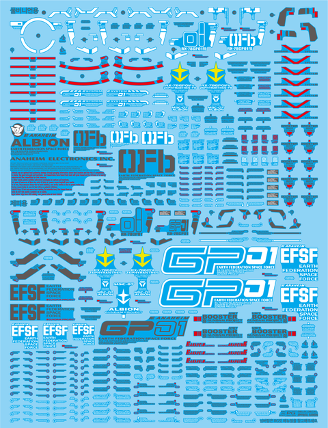 Delpi Water Decal (ดิแคลน้ำ) PG GP01/FB Gundam