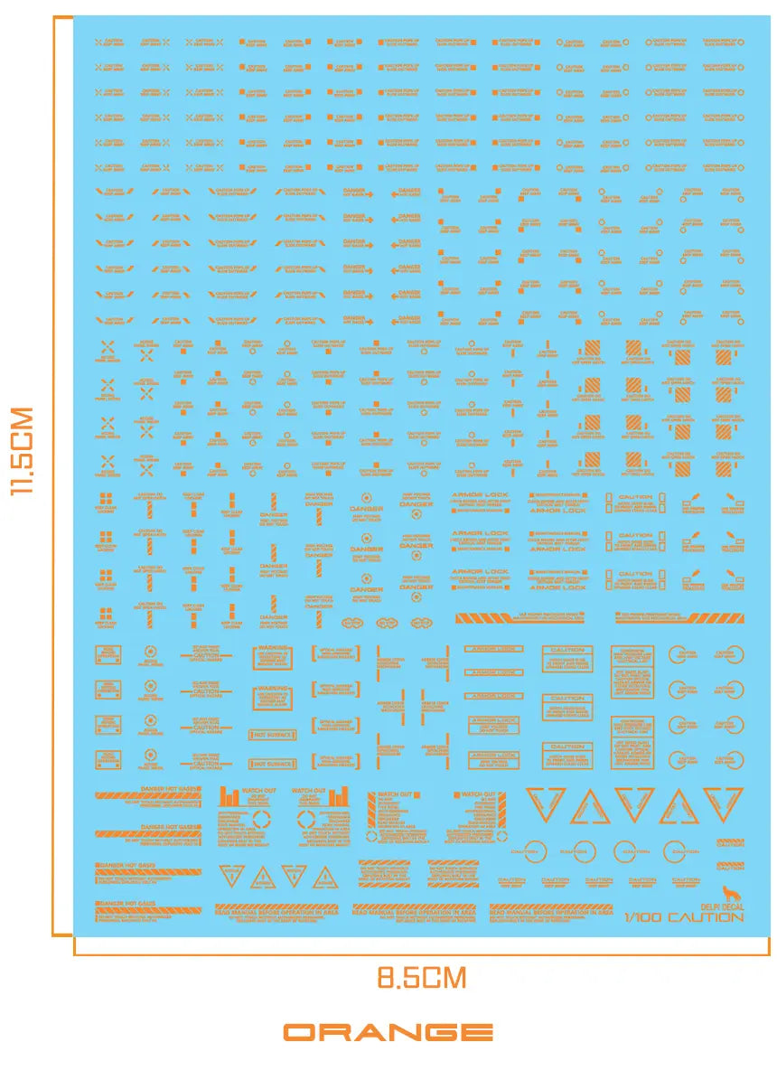 Delpi Water Decal (ดิแคลน้ำ) 1/100 Mechanical Caution Delpi Decal