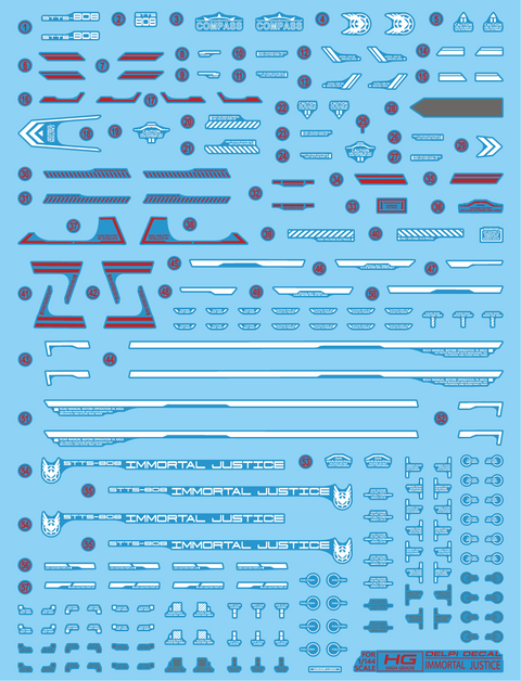 Delpi Water Decal (ดิแคลน้ำ) HG Immortal Justice Gundam