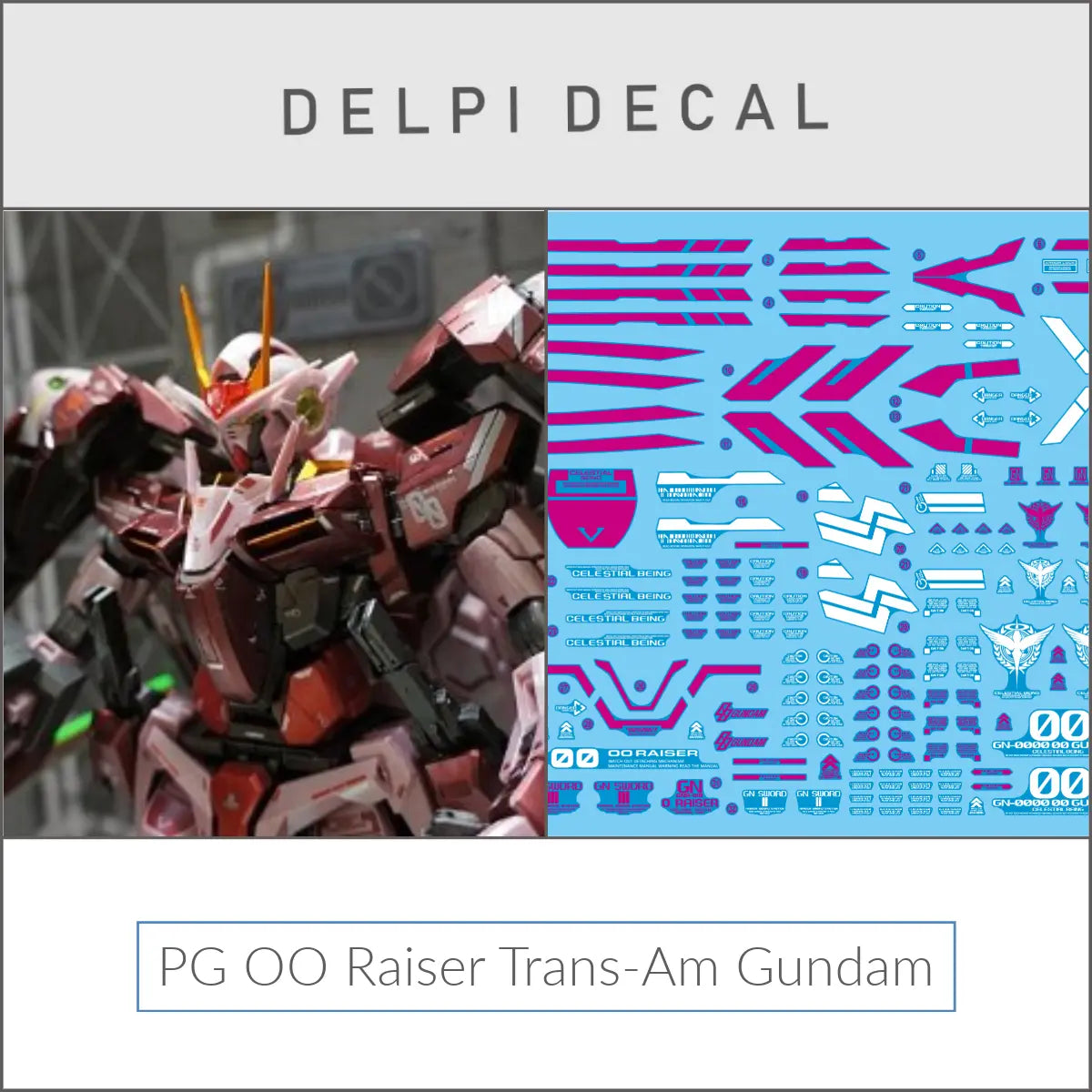 Delpi Water Decal (ดิแคลน้ำ) PG OO Raiser Trans-Am Gundam Delpi Decal