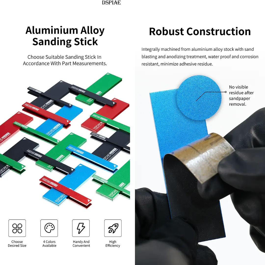 Aluminium Alloy Sanding Stick By DSPIAE แท่งอลูมิเนียม สำหรับกระดาษทราย Dspiae