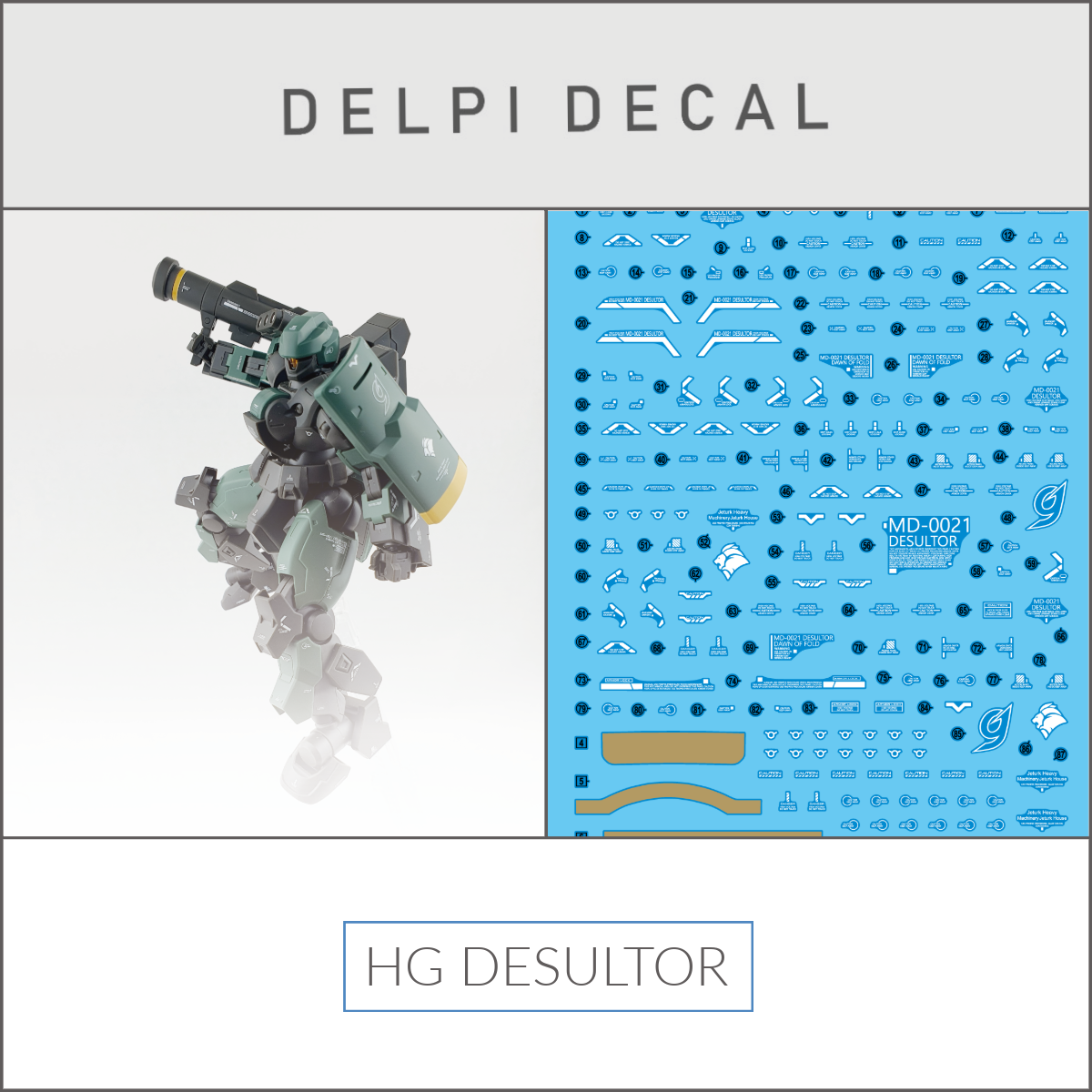 Delpi Decal (ดีคอลน้ำ) HG DESULTOR Delpi Decal
