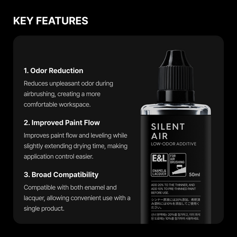 GUNPRIMER SILENT AIR น้ำยาผสมสีแอร์บรัช สูตรลดกลิ่น Low-Odor Air Brush Additive Gunprimer