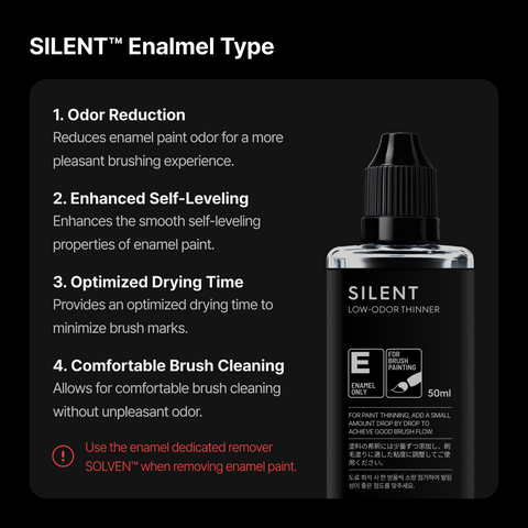 GUNPRIMER SILENT ทินเนอร์สูตรกลิ่นอ่อน สำหรับงานพู่กัน Low-Odor Brush Thinner Gunprimer