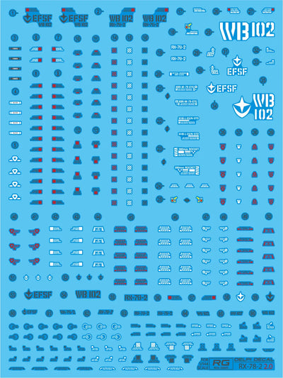 Delpi Water Decal (ดิแคลน้ำ) RG RX-78-2 2.0 Gundam Delpi Decal