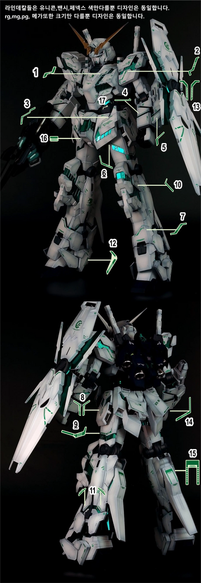 Delpi Water Decal (ดิแคลน้ำ) PG Unicorn Gundam Delpi Decal