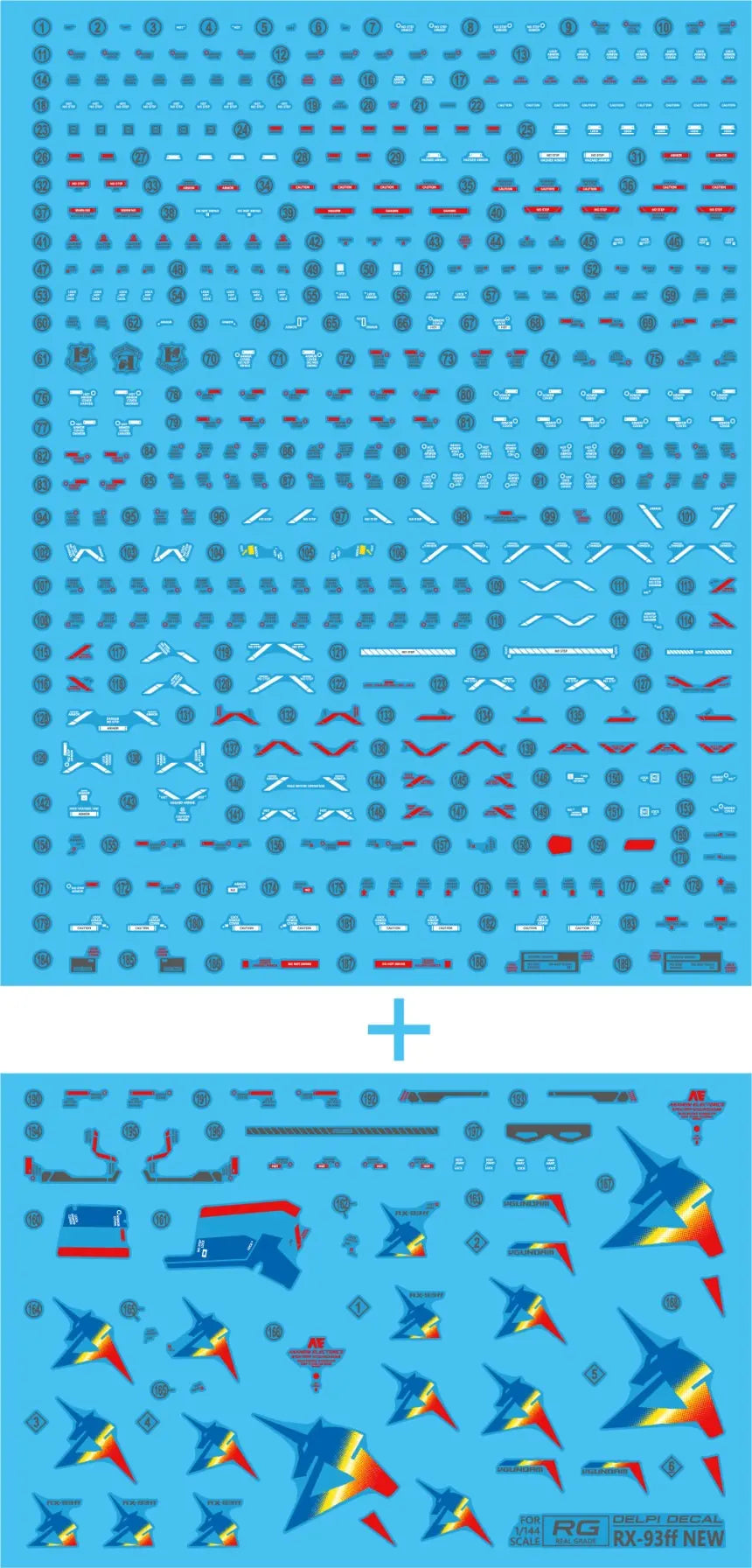Delpi Water Decal (ดิแคลน้ำ) RG RX-93FF V Gundam (FUKUOKA) Delpi Decal