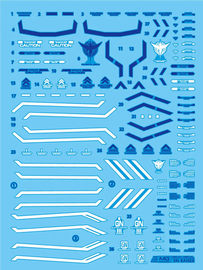 Delpi Water Decal (ดิแคลน้ำ) MG OO XN Raiser Gundam Delpi Decal