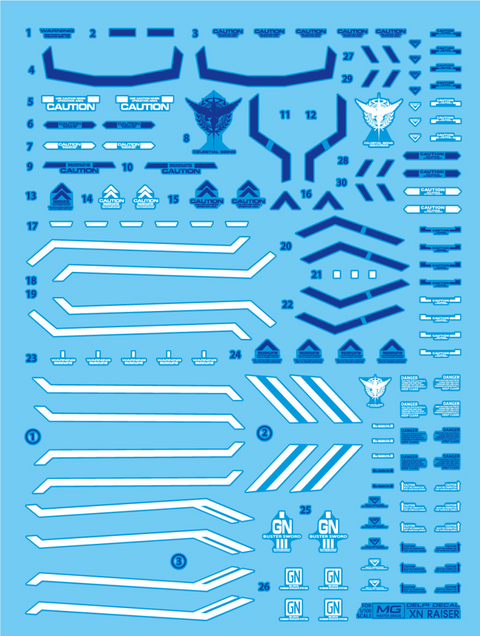 Delpi Water Decal (ดิแคลน้ำ) MG OO XN Raiser Gundam