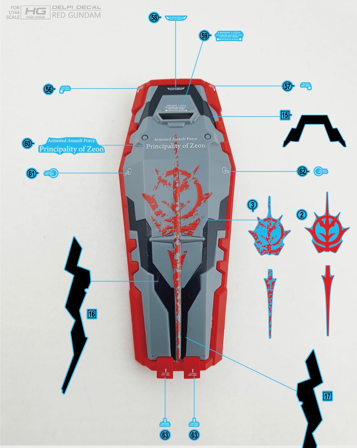 Delpi Decal (ดีคอลน้ำ) HG RED Delpi Decal