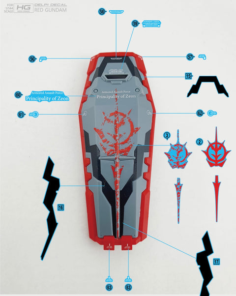 Delpi Decal (ดีคอลน้ำ) HG RED Delpi Decal