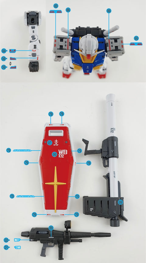 Delpi Water Decal (ดิแคลน้ำ) RG RX-78-2 2.0 UNLEASHED Style Gundam