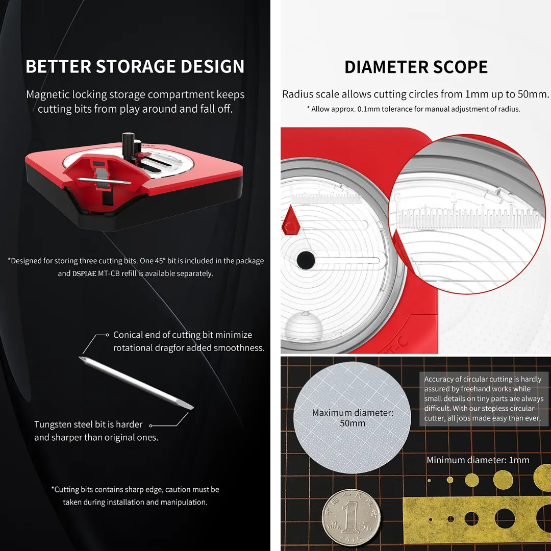 Integral Circular Cutter By DSPIAE เครื่องตัดเทปบังพ่นแบบวงกลม รุ่นพลาสติก Dspiae
