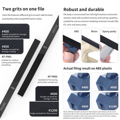 (New) DSPIAE ตะไบโมเดลสแตนเลสเคลือบคาร์บอน DLC Coated Stainless Steel File