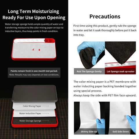 Moisturizing Color Mixing Tray For Acrylic Paints By DSPIAE ถาดผสมสีแบบเปียก สำหรับสีอะคริลิค / ดีคอลน้ำ