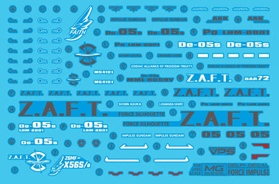 Delpi Water Decal (ดิแคลน้ำ) MG Impulse (Force , Sword , Blast) Gundam Delpi Decal
