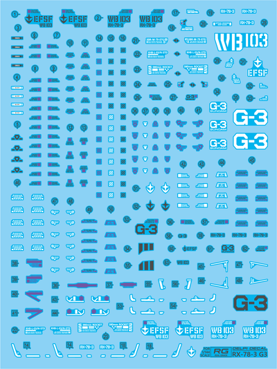 Delpi Decal (ดีคอลน้ำ) RG RX-78-3 2.0 G-3 Delpi Decal