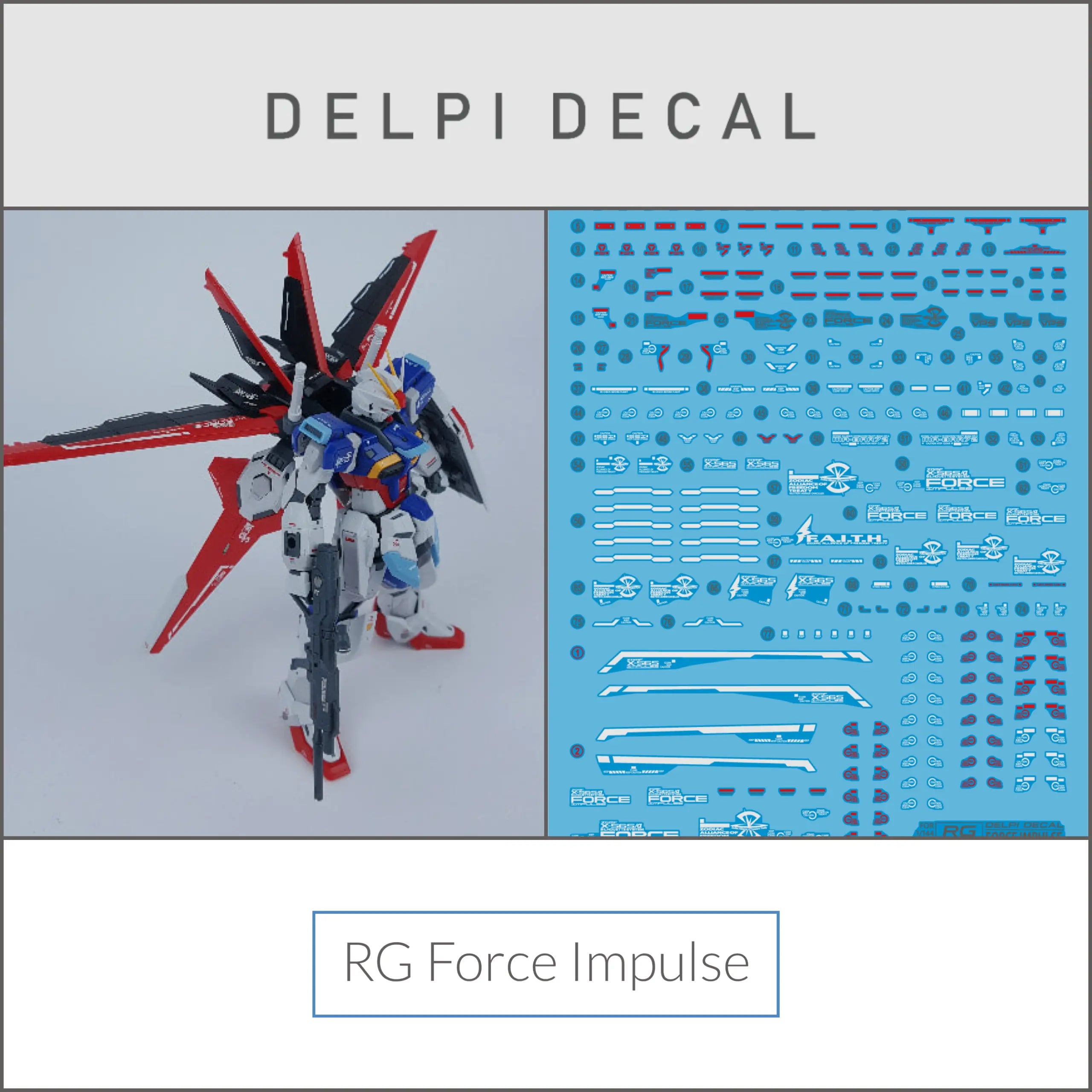 Delpi Water Decal (ดิแคลน้ำ) RG Force Impulse Gundam Delpi Decal